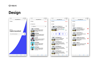 Podlife branding design dribble figma manga mvp podcast sketch ui uidesign uiux