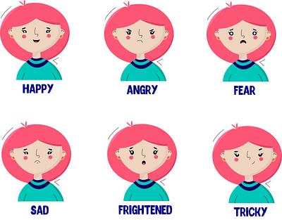 Character's emotions adobeillustrator design emotions graphic design illustration motion graphics vector