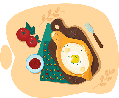 Khachapuri illustration adobeillustrator design foodillustration graphic design illustration motion graphics vector