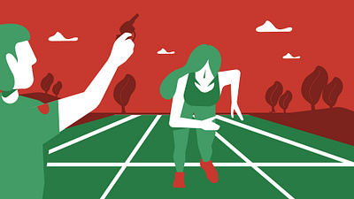 Friidrett Illustrations 6 branding color design flat illustration minimal