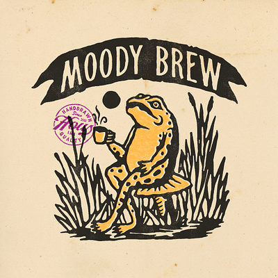 Moody Brew badge design branding handdrawn illustration t shirt design vector vintage vintage badge vintage design