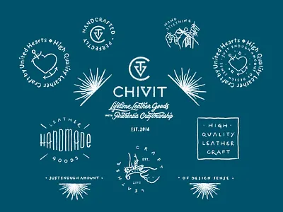 Chivit Leather Goods / Branding & Logoworks craft design drawing graphicdesign handmade illustration lettering logo merchandise typography