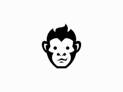 Cute Monkey Logo for Sale animal ape branding cartoon character cute design face fun icon illustration kids logo mark mascot monkey playful simple smile vector