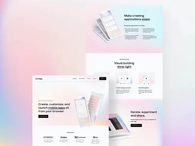 ComApp. Webdesign Concept adobexd app gradient minimal mobile uiux