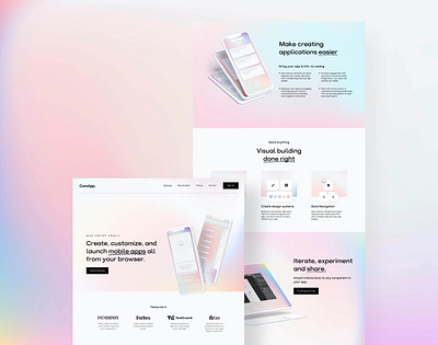 ComApp. Webdesign Concept adobexd app gradient minimal mobile uiux