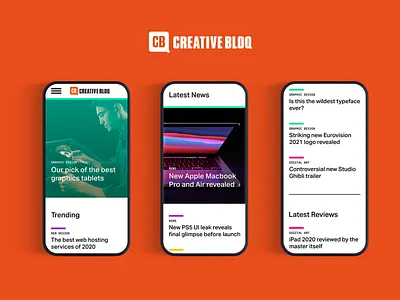 Creative Bloq Website Redesign Concept blog bloq creative creative design inspiration mobile mobile ui orange website