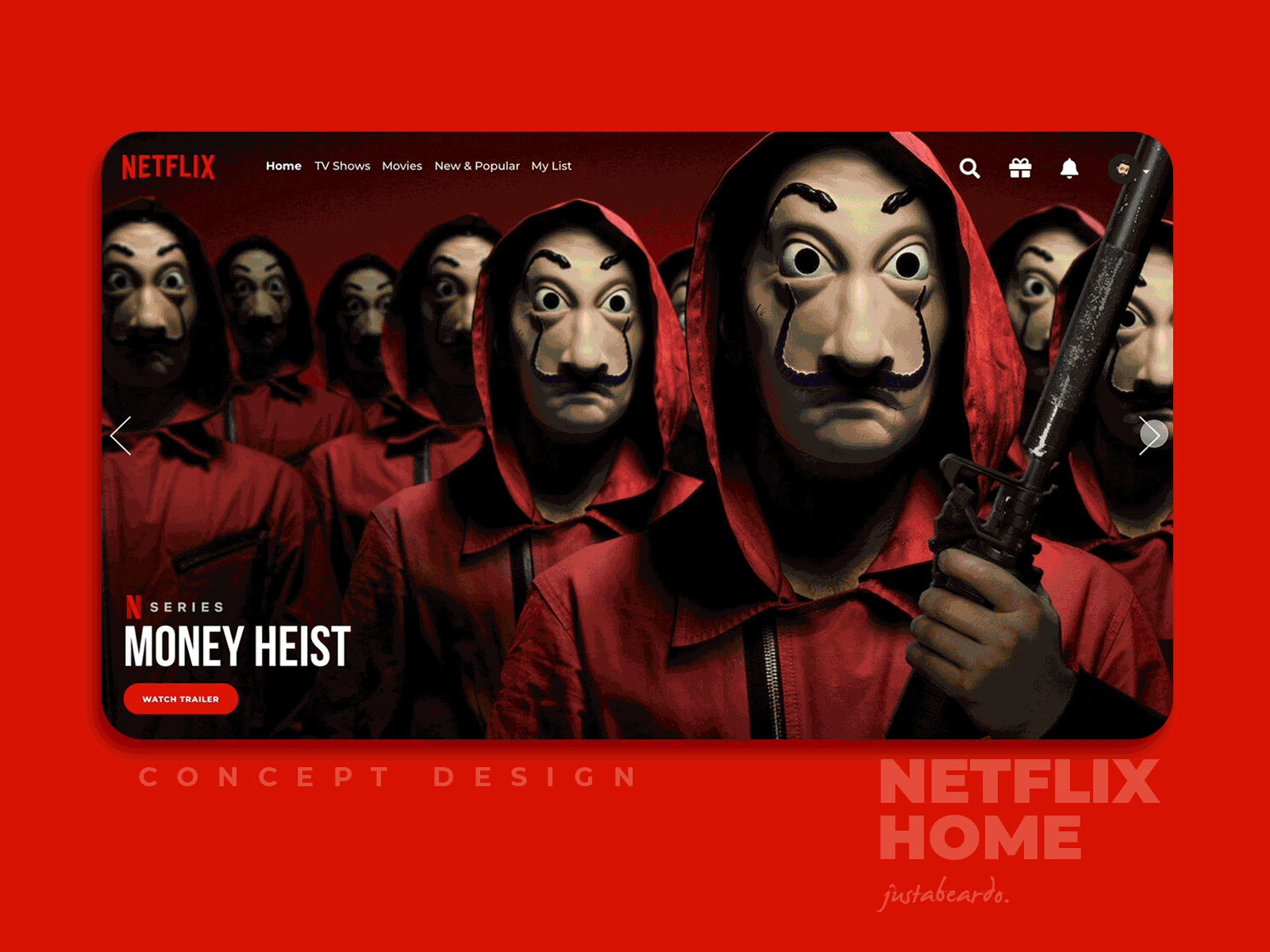 Netflix Home - Concept Design app art design minimalist typography ui ui ux user interface ux website design