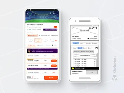 Booking Sport Venues - Slot Selection booking cred design flight gpay illustration paytm phonepe selection sport swiggy travel ui ux zomato