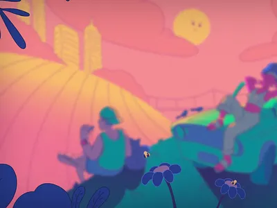 Summer Vibes - Sunset 2d animation animation animation 2d animation after effects gif illustration motiondesign summer summer vibes sunset vector animation