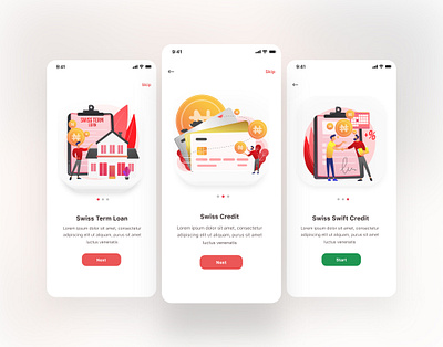 Onboarding Screens bank bankingapp illustraion onboarding onboarding screen onboarding ui ui uidesign uiux uxdesign