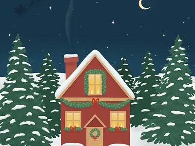 Holiday House art digital digitalart drawing graphic design holiday illustration procreate procreate art