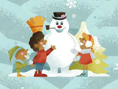 Frosty and Friends frosty frosty the snowman pipe snow snowflake snowman tophat winter
