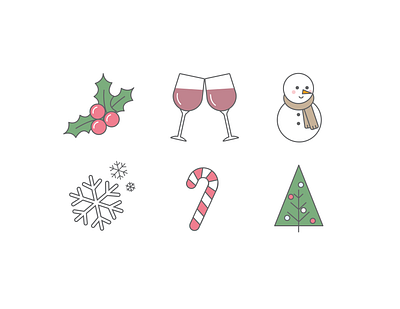 Holiday icons flat design holiday holiday design icon design icons icons set vector art vectors