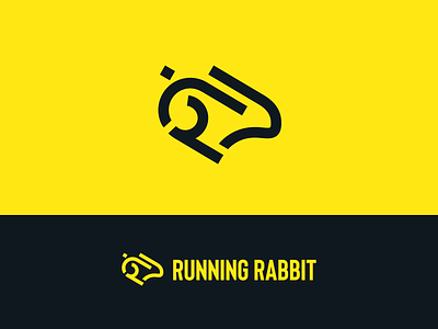 Running Rabbit abstract animal bold bunny dynamic fast fitness identity jumping logo masculine modern movement rabbit running simple speed sport strong symbolic