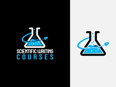 Scientific Writing Courses Logo Design brand branding design cartoon company logo designer drawing illustration jar logo logo design logodesign logos mascot minimal modern modern design scientific scientific illustration scientist writing