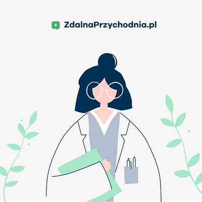 Doctor ai design doctor hospital illustration illustrator job lekarz medical medicine minimal plants procreate vector woman work