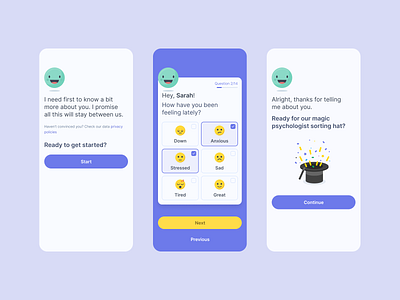 Charlie - Mental Health App app design figma illustration medical mentalhealth ui