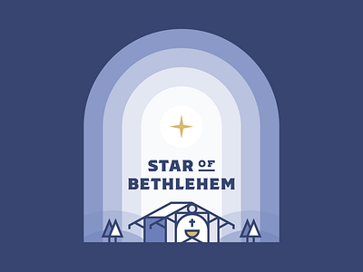 Star of Bethlehem / Christmas Star 2020 badge badge design cabin christmas christmas illustration clean crest flat design holidays illustration manger monoline monoline illustration nativity star of bethlehem