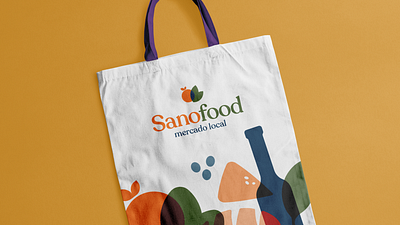 SANOFOOD TOTE brand identity branding branding and identity design flat illustration logo tijuana