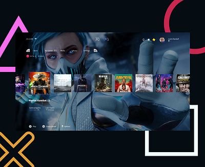 Playstation 5 UI Dashboard dashboad gaming playstation playstation5 ui uxdesign