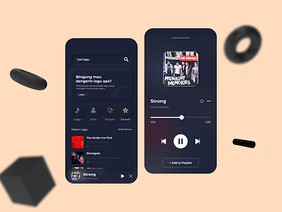 Music App | Semi Neumorphism animation app design icon illustration illustrator mobile mobile app design mobile design ui ux