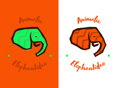 Elephant adobe illustrator africa animal animal logo asia badge badge design elephant elephant logo elephantidae elephants flat design green logo logo design orange sticker sticker design tusk vector art