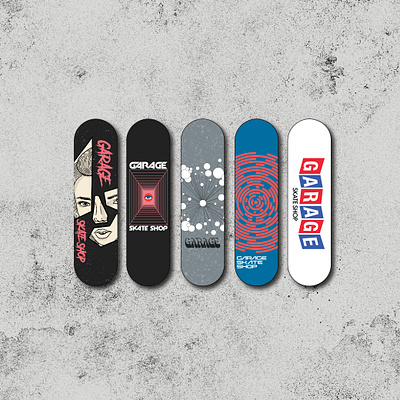 Garage Skate Shop decks action sports branding california design illustration illustrator lettering logo skate skateboard typography vector