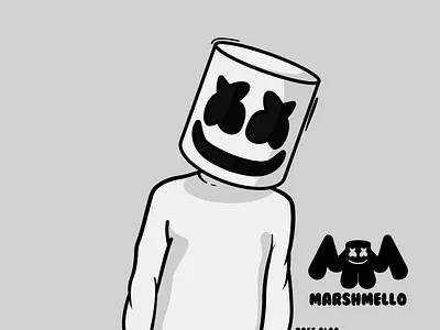 Marshmello The DJ artwork design flat illustraion illustration minimal vector vectorart