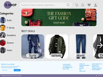 E-Commerce website designed using Adobe XD adobexd graphicsdesign web development
