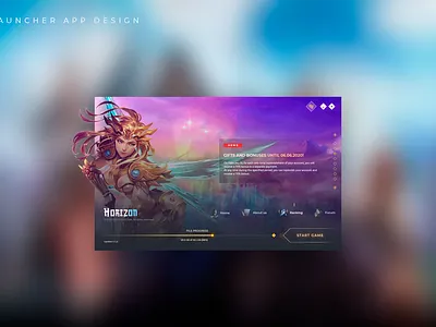 Horizom - Gaming Launcher app app design design design app digitalnoxdesign illustration typography