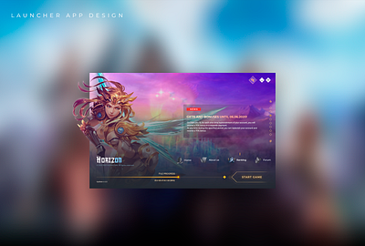 Horizom - Gaming Launcher app app design design design app digitalnoxdesign illustration typography