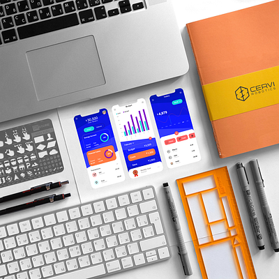 Financer App branding design finance flat ui ux