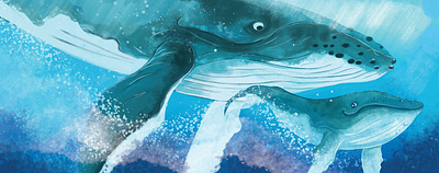 One Remarkable Reef : Whales childrens book illustration picturebook underwater