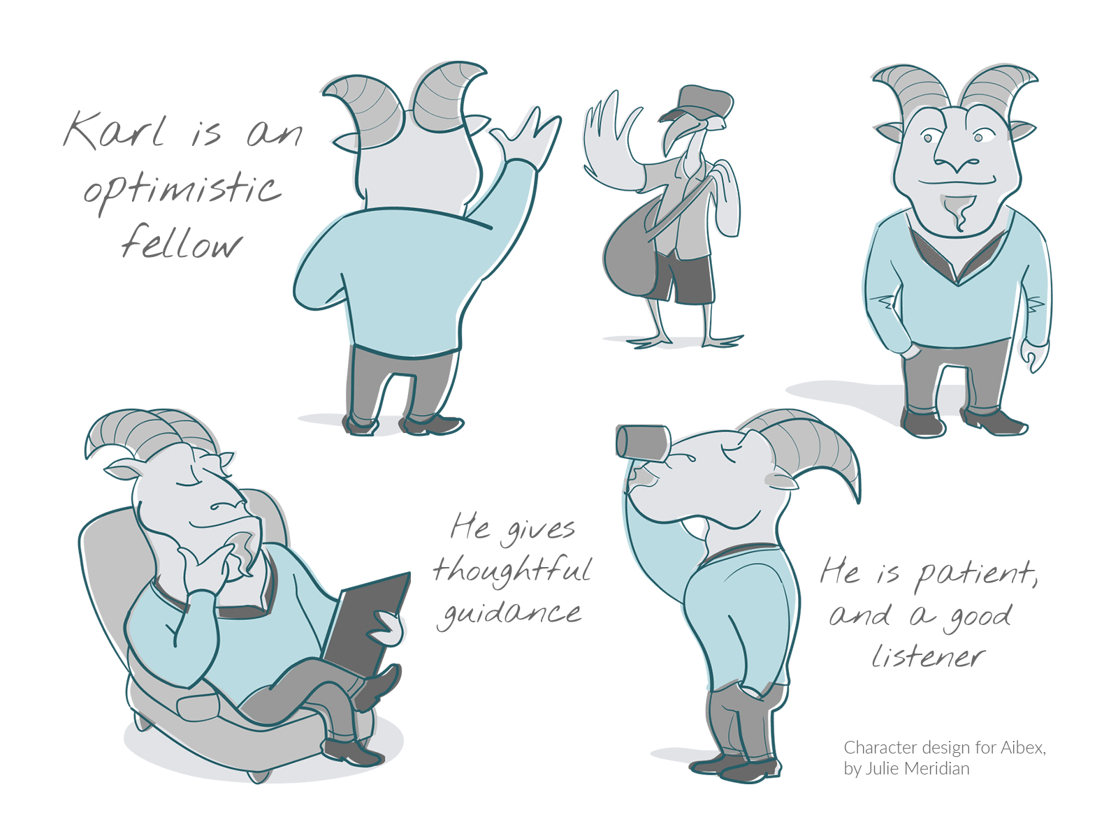 Confident Karl personality avatar cartoon characters expression illustration mascot moods personality vector illustration