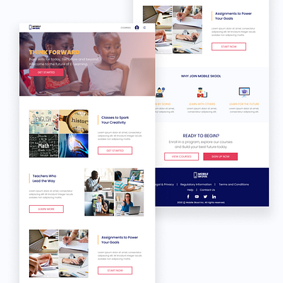 Mobile Skool design landingpage productdesign school ui uidesign uiux ux webdesign website design