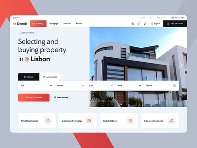 Domda Realty Platform apartament architecture building dashboard ecommerce finance hero header house interface platform properties real estate realty rent responsive service ui design ux design web design