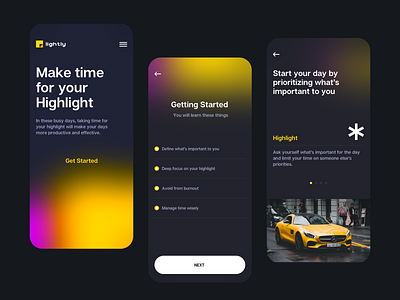 Highlight app app app design appliction blurred background clean ui design highlight inspiration ios minimal self improvement time management todoist ui uidesign ux uxdesign