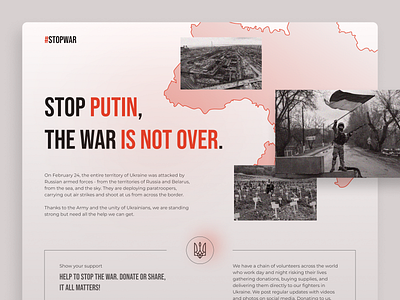 STOP PUTIN. STOP WAR design landing nowar russia stopputin stopwar ui concept ukraine war web