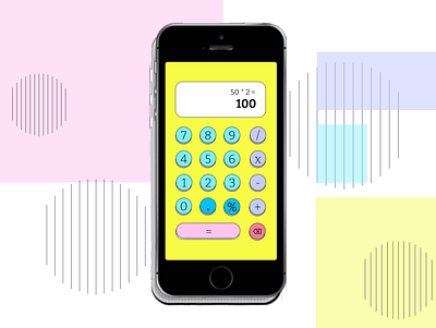 Daily UI 004 - Calculator 80s style calculator calculator app calculator ui colorful daily ui 004 dailyui design challenge funky gen z mobile app mobile ui playful retro design