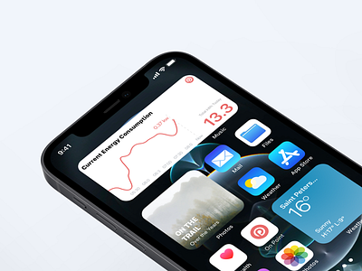 Smart Home App - Widgets app clean design energy consumption home automation ios ios14 iphone minimalist mobile mobile app monitoring realtime sketch smart home ui widget widgets