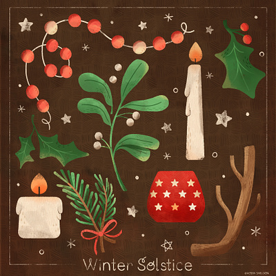 Winter Solstice christmas design digital digital illustration holiday illustration nature robin sheldon winter winter solstice