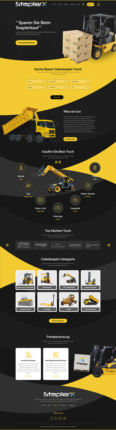 Forklift Trucks Search branding business design home page homepage illustration landing page landingpage mobile app web design