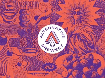 Merry Berry beer can label beerlabel beery sour blueberry branding collage craft beer graphic design logo punk rock raspberry strawberry thrash