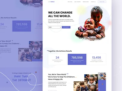 Donation Website charity event childrens creative design donation donation web greatdesign minimal purple color ui uiuxdesign ux webdesign website design