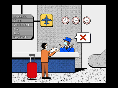 Escape—Flight Limitation airplane airport boarding coronavirus covid covid 19 covid19 design flight flights forbidden gohome illustration illustrator mask prohibition travel travel ban vector virus