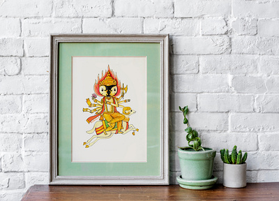 Indian Gods- Agnee Dev art artist cute art cute illustration doodlerawat illustration illustrator india