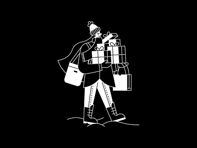 Black Friday black friday character illustration line art presents shopping