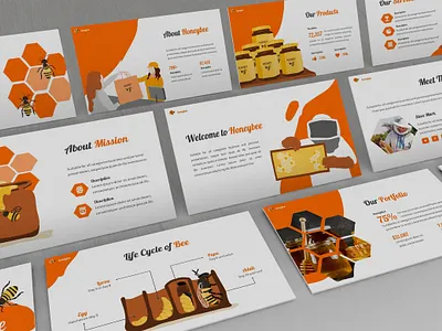 Honeybee – Beekeeping Presentation Template business presentation clean food health care healthy healthy foood honey investor keynote template lookbook minimal pitchdeck powerpoint template presentation slides