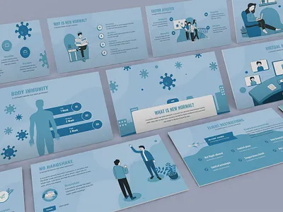 New Normal – Pandemic Presentation Template business presentation covid health hospital illustration investor keynote template lookbook pandemic pitchdeck powerpoint template presentation proposal slides virus