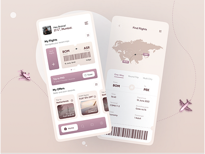 Flight Booking Application ✈️ airline airplane app app boarding app booking booking app clean design flight app flight search interface minimal plane ticket ticket app ui uiux ux